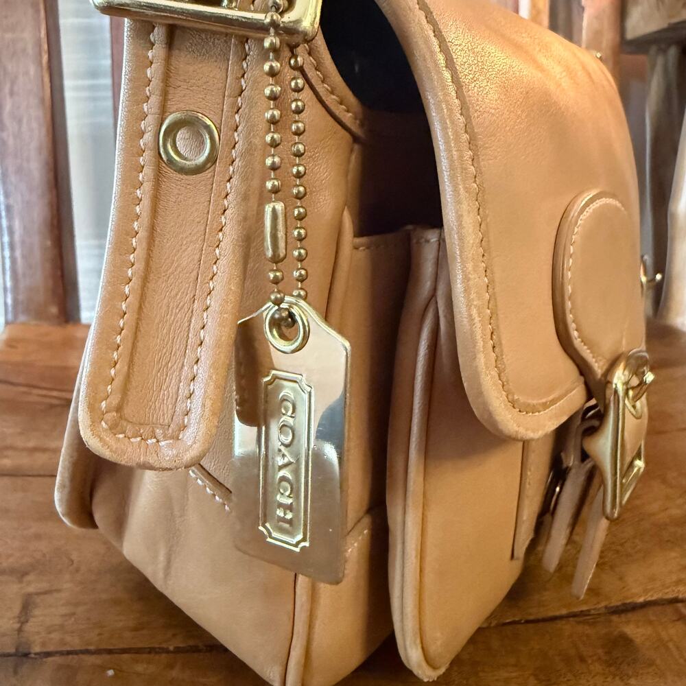Vintage Coach Legacy Small Field Bag 9128 Tan Leather Crossbody Rare 2001 - Picture 12 of 16
